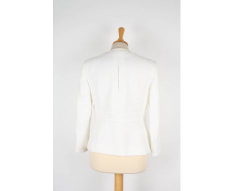 Four ladies designer jackets.
including a Navy and brown fleck Giorgio Armani jacket, with four buttons with covered fastenin