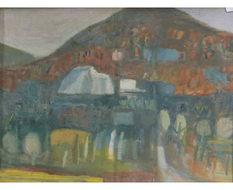 Attributed to Carlo Dalla Zorza (1903-1977) Italian "Teolo - La Cava" Oil on board, 48.5cm by 59.5cm With "Societe per le Bel