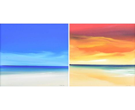 Jonathan Shaw (b.1959)"Tranqil Seascape II"Signed, acrylic on board; together with another by the same hand "Sea, Sand &amp; 