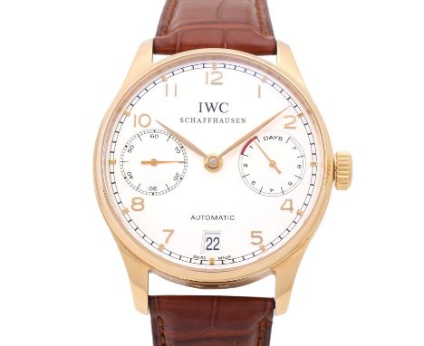 IWC Portugieser Automatic 7 Days 2000, Ref. IW500101. Herrenuhr aus 2011. Roségold 18K. Automatik-Uhrwerk, Kaliber IWC 51011,