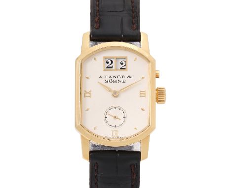 A. LANGE & SÖHNE Neo-Vintage "Arkade" Damen Armbanduhr, Ref. 103.021. Aus 1997. Gelbgold 18K. Handaufzug-Werk Kal. L911.4, fu