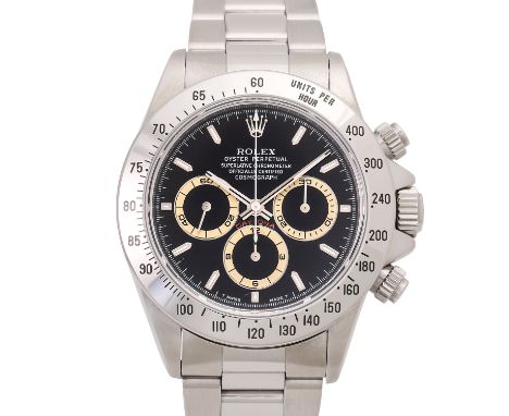 ROLEX Neo-Vintage Daytona Zenith "Patrizzi", Ref. 16520. Herren Armbanduhr aus 1995 (W-Serie). Edelstahl. Seriennummer W319XX