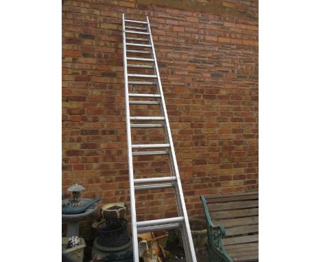 An aluminium double ladder 