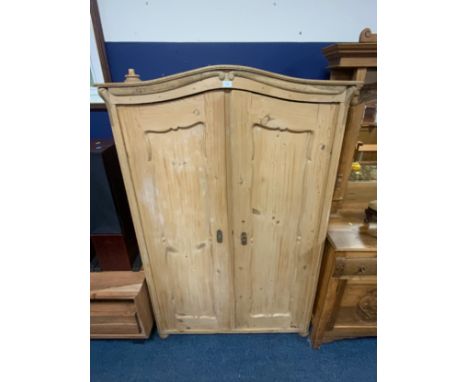 A antique pine two door armoire/wardrobe H 178 cm W 116 cm. A/F 