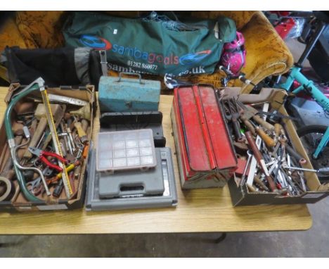 A large selection of tools, tool boxes and contents