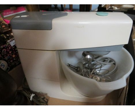 A Kenwood food mixer together with a table lamp 