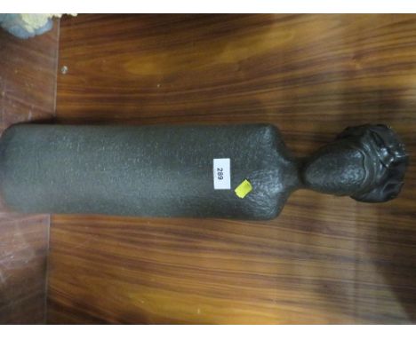 A cast metal figure together with a ceramic figure of sleeping cats 