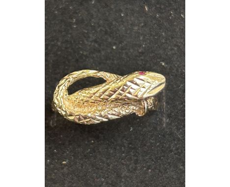 9ct gold snake ring, size R