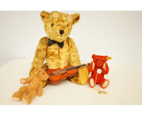 A Gormar bear together with a Steiff miniature bear & 1 other