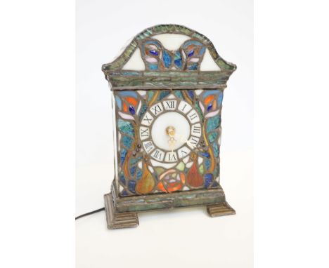 Tiffany style lamp/mantel clock
