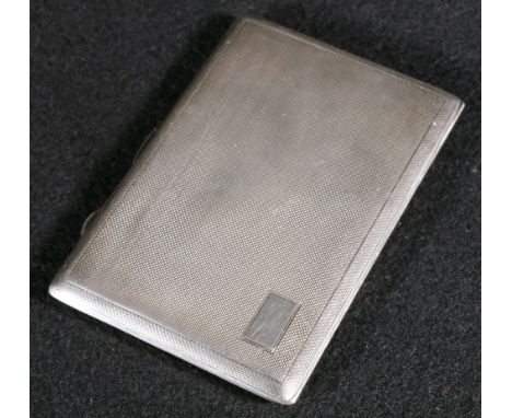Silver engine turned cigarette case, Birmingham hallmarks, 203g, 12.5cm