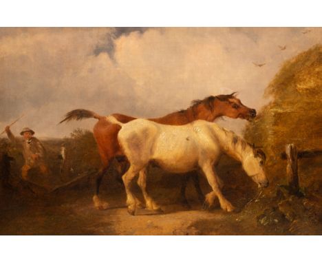 English School, 19th Century/Horses Breaking into the Vegetable Patch/oil on canvas, 39cm x 59.5cm  CONDITION REPORT: Conditi