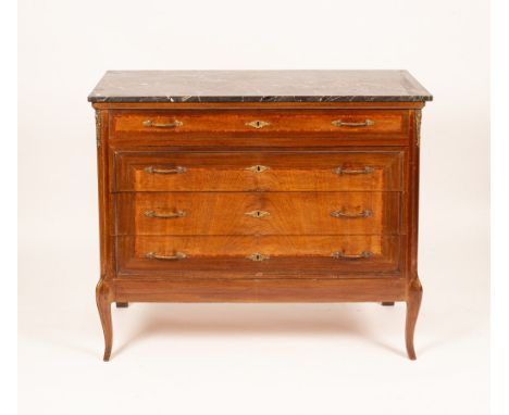 A Continental marble topped commode of four drawers, 124cm wide CONDITION REPORT: Condition information is not usually provid