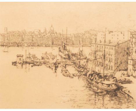Eugene Béjot/Port of Marsseille/Paris L'Orsay/signed in pencil/print, the largest 21cm x 28cm and three others CONDITION REPO