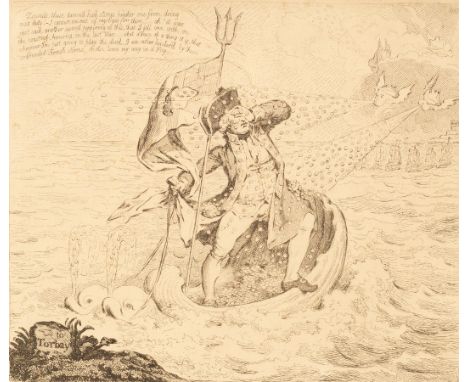 After James Gillray (1757-1815)/A French Hailstorm, or Neptune Losing Sight of the Brest Fleet/print, 31cm x 35.5cm and John 