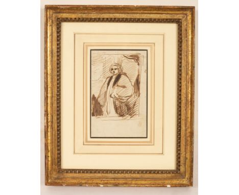 Sir Joshua Reynolds PRA (1723-1792)/Study for a Portrait of Thomas Markham (1719-1807), Archbishop of York/circa 1777/ink on 