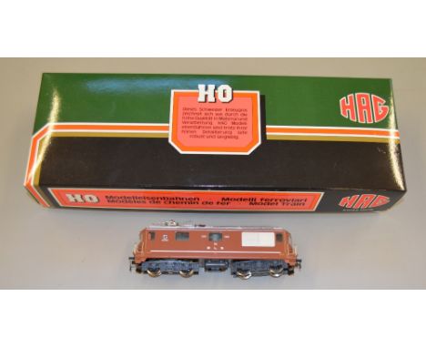 H0 Scale:- HAG 181.(Swiss Made) Re 4/4  electric pantograph locomotive "Interlaken". Hard to find model E in VG box