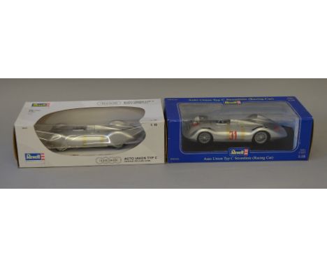 Two 1:18 scale Revell Auto Union TYP C diecast model vehicles, both boxed, G-VG (2)