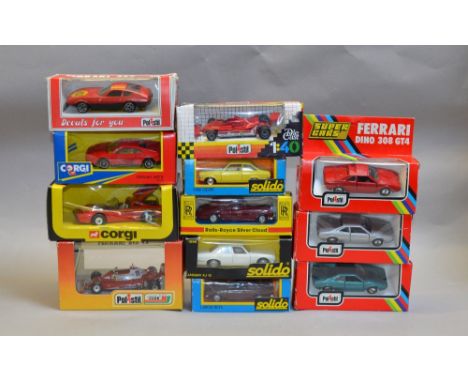 14x Assorted diecast model vehicles including: Polistil; Corgi; Solido. All boxed, overall G-VG