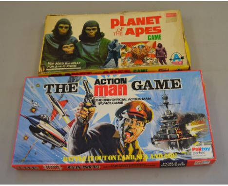 Arrow Games Planet of The Apes Game, box- G/F some tearing to corners; together with Palitoy The Action Man Game, box- VG sma