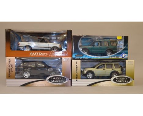 Four 1:18 scale diecast model vehicles including: Solido; Autoart; Grandes Marques. All boxed, G-VG