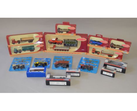 11x Corgi Trackside '00' gauge scale diecast model vehicles. Together with 4x Base Toys Ltd and B-T models truck. All boxed, 