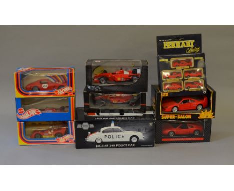 Nine assorted diecast model vehicles including: Mattel Hot Wheels; Collezione; Maisto; Onyx; Model Icons Etc. All boxed F-G, 