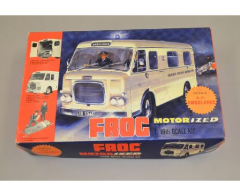 Triang Frog Motorized 1:16 scale plastic vehicle model kit. The Dennis A.V Ambulance CAT. No. F.603, instructions are include