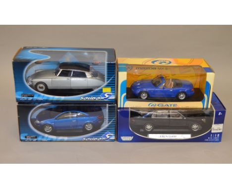 Four 1:18 scale diecast model vehicles including: Solido; Motor Max etc. All boxed, G-VG (4)