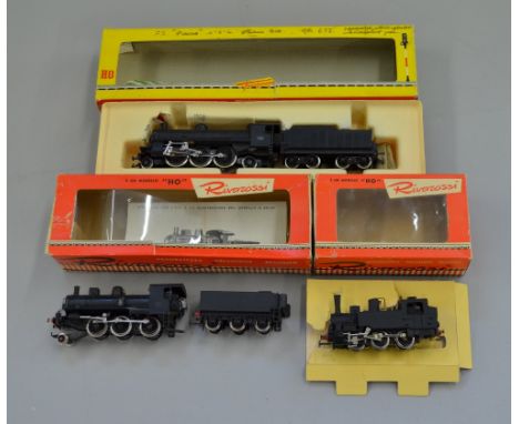 H0 Scale 2 x Rivarossi Locomotives:- L625/R 2-6-0 Steam Tender Locomotive & L835/R 0-6-0 Tank engine. Both G (Wheels have bee