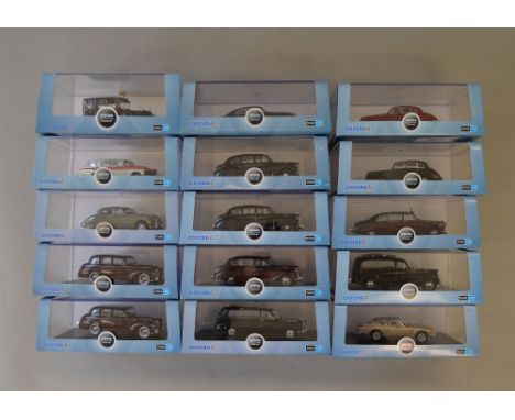 15x 1:43 scale Oxford Automobile Company diecast model vehicles. All Boxed, overall VG