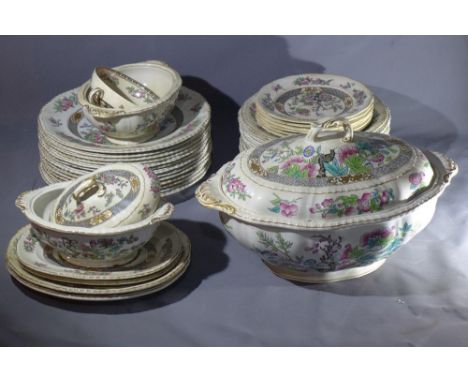A Minton ceramic part dinner service with Indian Tree pattern, approx 48 pieces 