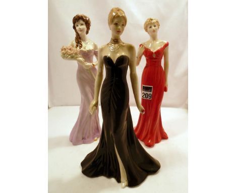 Coalport Limited Edition figure Lily & Royal Worcester figures Black Gown and Diana