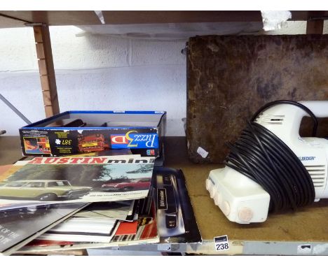 Black & Decker mini vacuum, Crown electric fan, vintage piano stool suitable for non domestic use, automobile, aeroplane & tr