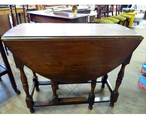 Oak gate leg drop leaf dining table