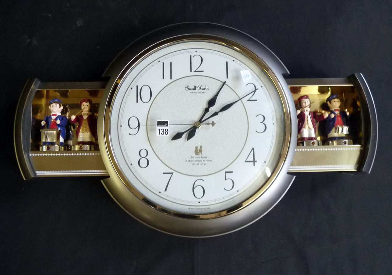 Rhythm Japan small world automaton type battery operated novelty wall clock