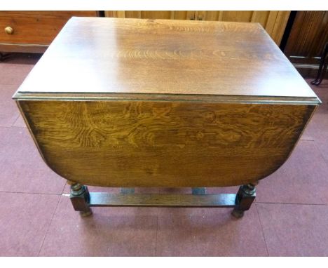 Oak barley twist gate leg dining table
