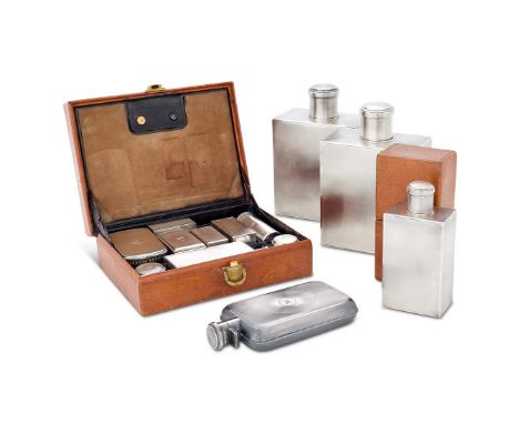 A FRENCH SILVER TRAVELLING TOILET SET BY GUSTAVE KELLER (KELLER FRERES)1838-1972 1st (.950) STANDARD, STAMPED G. KELLER PARIS