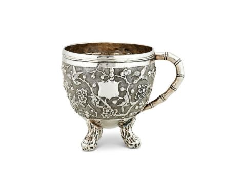 A CHINESE EXPORT SILVER BREAKFAST CUP BY SING FATCANTON & SHANGHAI (SF, WF,90, CHOP MARK) CIRCA 1880-1930, CIRCA 1900With a s