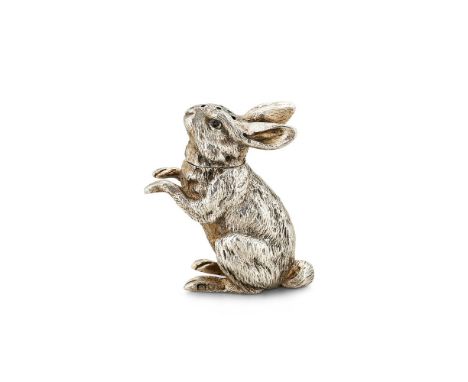 A LATE VICTORIAN SILVER NOVELTY PEPPERETTE BY SAMPSON MORDAN & CO.LONDON 1899Modelled as a rabbit seated on its rear haunches