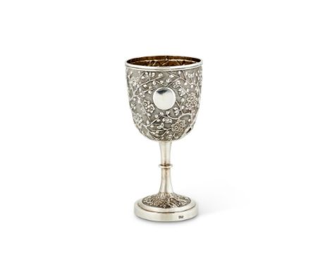 A CHINESE EXPORT SILVER GOBLET BY WANG HING & CO.HONG KONG, CANTON & SHANGHAI (WH ONLY) FL. CIRCA 1854- 1941, CIRCA 1880Chase
