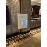 A Pine Artist Easel A Frame With Gold Painted Picture Frame 165cm Tall ( Loc Lobby)