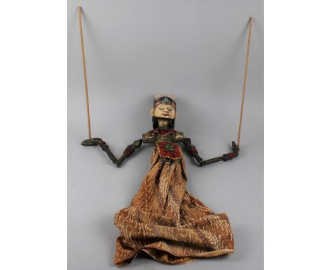 A Vintage Painted Indian Puppet, 56cms High 