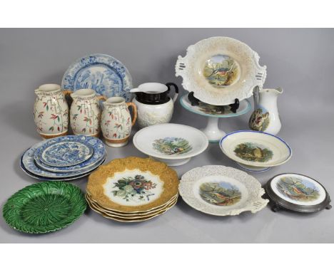 A Collection of Various Late 19th and 20th Century Ceramics to Comprise Transfer Printed Prattware Type Tazzas, King Fisher P