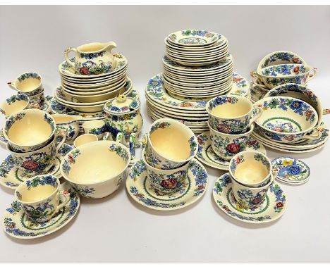 A Mason's Iron china Strathmore pattern tea, dinner, coffee and breakfast set service including, eight tea cup saucers, six t