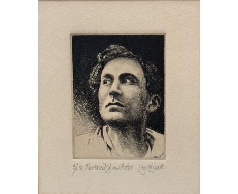 Leo Wyatt, Portrait of an Actor, engraving, 2/50, signed in pencil bottom right, ebonised glazed frame, (14cm x 12cm)