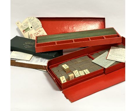 Bridge and Drawbridge, a box containing stands, instructions etc and a Chad Valley box - a/f, a Mah Jongg set including stand