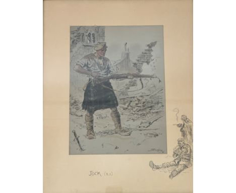 Charles "Snaffles" Johnson Payne, (British: 1884-1967), Jock (KI), coloured print, glazed ebonised frame, (43cm x 34cm) 