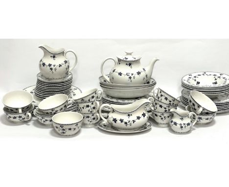 A Royal Doulton York Town pattern fifty piece china dinner service and tea service including six salad plates (d: 23cm), six 