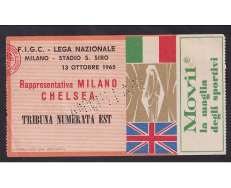 Football ticket, Milan X1 v Chelsea, Friendly, 13 October 1965, match ticket (vg) (1)